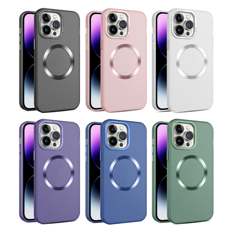 For iPhone XR CD Texture MagSafe Frosted Translucent Phone Case(Royal Blue) - More iPhone Cases by buy2fix | Online Shopping UK | buy2fix