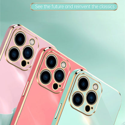 For iPhone 15 Pro Max XINLI Straight Edge 6D Electroplate TPU Phone Case(Mint Green) - iPhone 15 Pro Max Cases by XINLI | Online Shopping UK | buy2fix