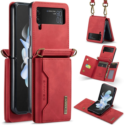 For Samsung Galaxy Z Flip3 5G DG.MING M2 Series Card Bag Magnetic Leather Phone Case(Red) - Galaxy Phone Cases by DG.MING | Online Shopping UK | buy2fix