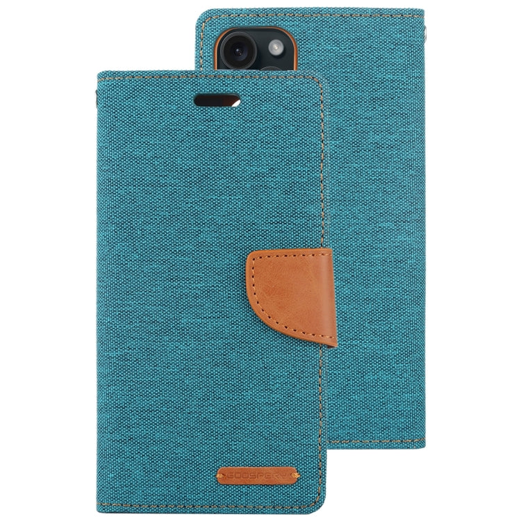For iPhone 15 Pro Max GOOSPERY CANVAS DIARY Fabric Texture Flip Leather Phone Case(Green) - iPhone 15 Pro Max Cases by GOOSPERY | Online Shopping UK | buy2fix