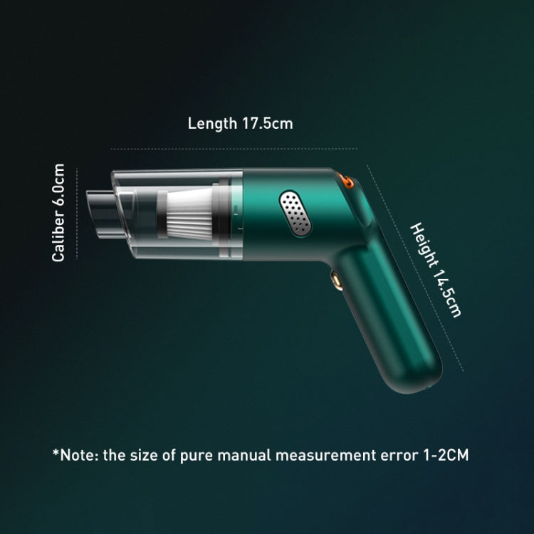 KBN-010 10000Pa Powerful Car Cordless Vacuum Cleaner Handheld Cleaning Tool, Spec:Premium Version(Dark Green) - Vacuum Cleaner by buy2fix | Online Shopping UK | buy2fix