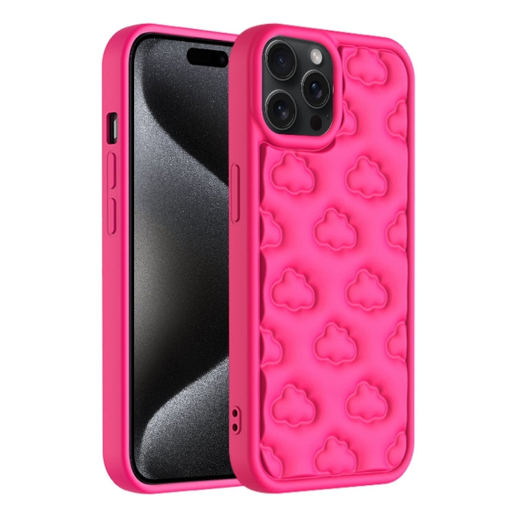 For iPhone 15 Pro Max 3D Cloud Pattern TPU Phone Case(Rose Red) - iPhone 15 Pro Max Cases by buy2fix | Online Shopping UK | buy2fix