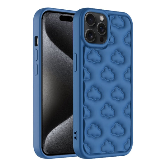 For iPhone 15 Pro Max 3D Cloud Pattern TPU Phone Case(Dark Blue) - iPhone 15 Pro Max Cases by buy2fix | Online Shopping UK | buy2fix