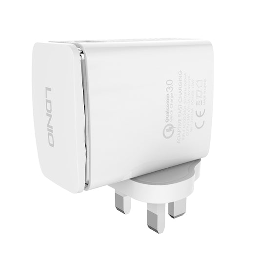 LDNIO A1301Q 2 in 1 18W QC3.0 USB Interface Travel Charger Mobile Phone Charger with Micro USB Data Cable, UK Plug - Mobile Accessories by LDNIO | Online Shopping UK | buy2fix