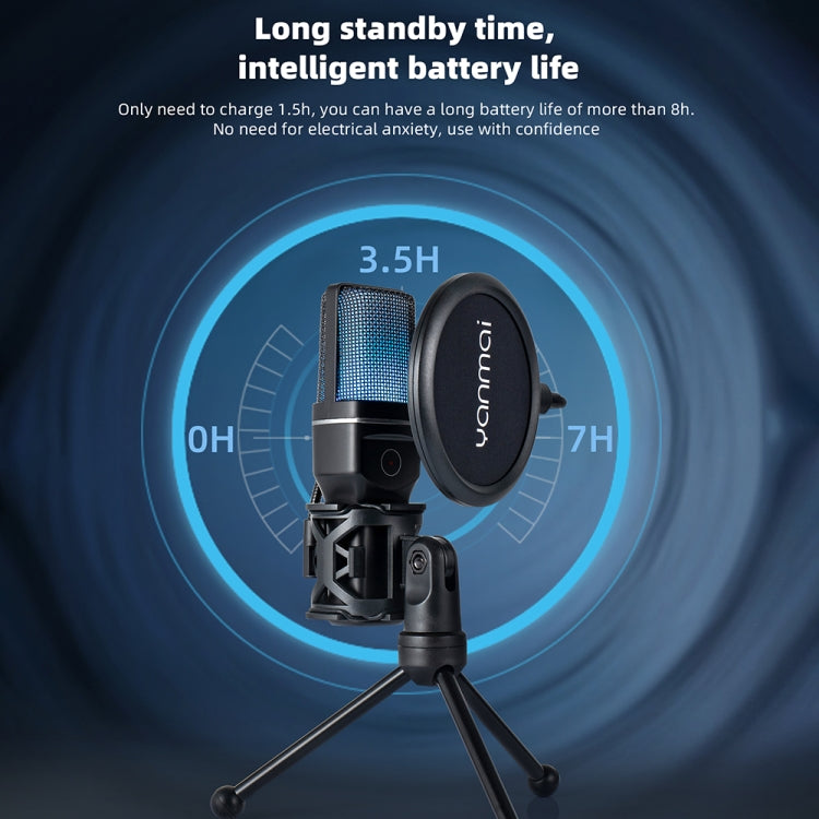 Yanmai SF-777W 2.4G Wireless Gaming Desktop Microphone with RGB Light & Blowout Net - Microphone by Yanmai | Online Shopping UK | buy2fix
