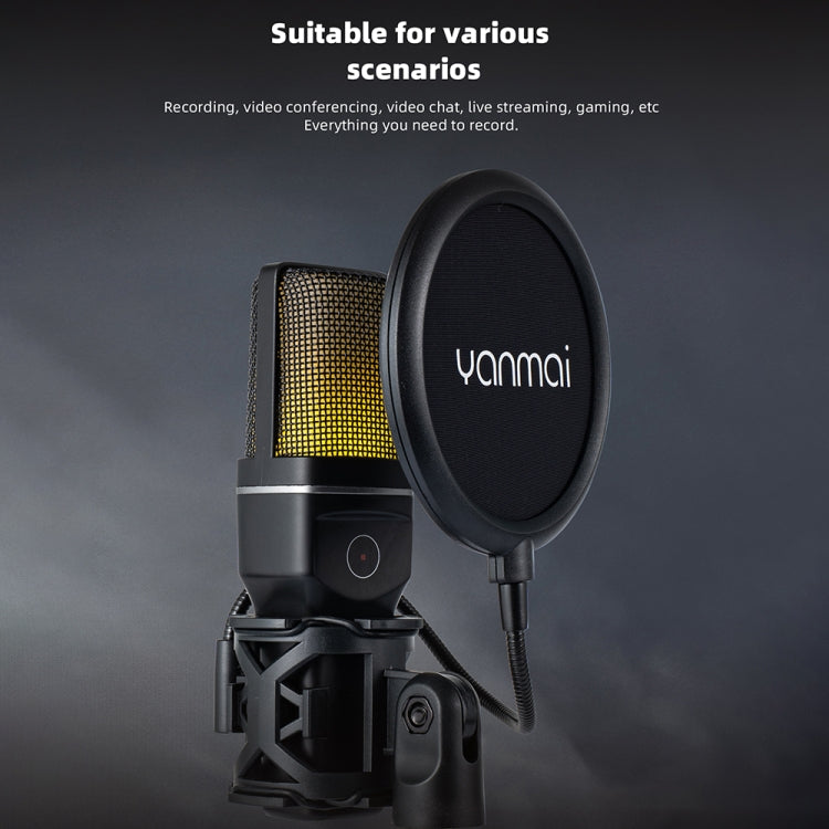 Yanmai SF-777W 2.4G Wireless Gaming Desktop Microphone with RGB Light & Blowout Net - Microphone by Yanmai | Online Shopping UK | buy2fix