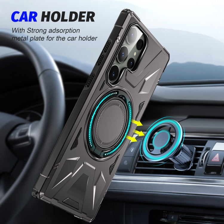 For Samsung Galaxy S23 5G MagSafe Magnetic Shockproof Phone Case with Ring Holder(Dark Grey) - Galaxy S23 5G Cases by buy2fix | Online Shopping UK | buy2fix