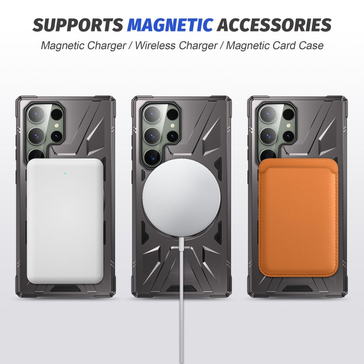 For Samsung Galaxy S23 5G MagSafe Magnetic Shockproof Phone Case with Ring Holder(Dark Grey) - Galaxy S23 5G Cases by buy2fix | Online Shopping UK | buy2fix