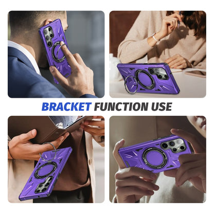 For Samsung Galaxy S23 Ultra 5G MagSafe Magnetic Shockproof Phone Case with Ring Holder(Purple) - Galaxy S23 Ultra 5G Cases by buy2fix | Online Shopping UK | buy2fix