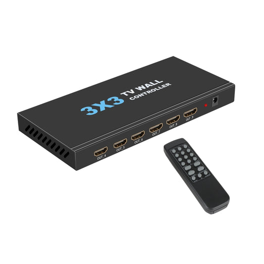 NK-330 3x3 4K 9 Screen HDMI DVI TV Video Wall Controller Splitter Multi Video Screen Processor Splicer, Plug Type:AU Plug(Black) - Splitter by buy2fix | Online Shopping UK | buy2fix