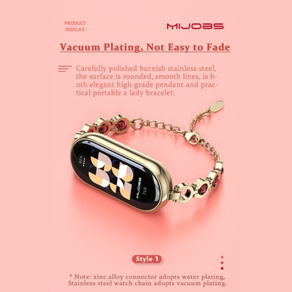 For Xiaomi Mi Band 8 / 9 / 9 NFC Mijobs Mermaid Beauty Bracelet Watch Band(Light Gold Green) - Watch Bands by MIJOBS | Online Shopping UK | buy2fix