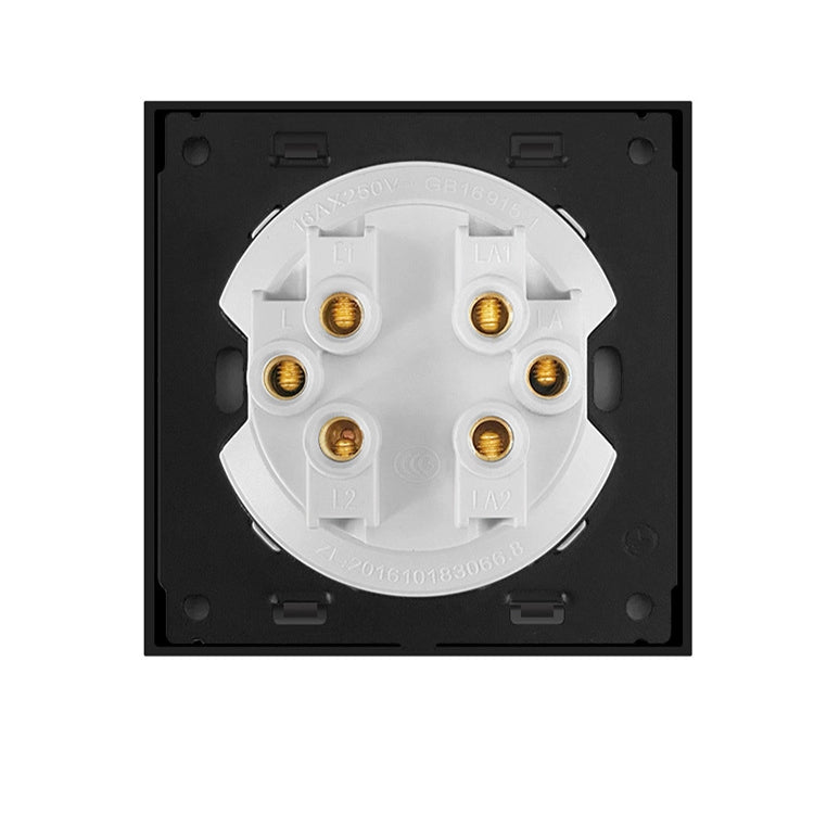86mm Round LED Tempered Glass Switch Panel, Gray Round Glass, Style:One Open Dual Control - Consumer Electronics by buy2fix | Online Shopping UK | buy2fix