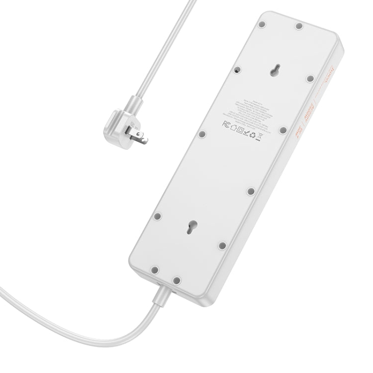 hoco AC14 Rico 5-position Socket with PD30W+3USB Ports, Cable Length: 1.5m, US Plug(White) - Extension Socket by hoco | Online Shopping UK | buy2fix