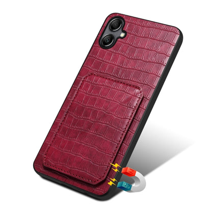 For Samsung Galaxy S23 FE 5G Denior Imitation Crocodile Leather Back Phone Case with Holder(Rose Red) - Galaxy S23 FE 5G Cases by Denior | Online Shopping UK | buy2fix