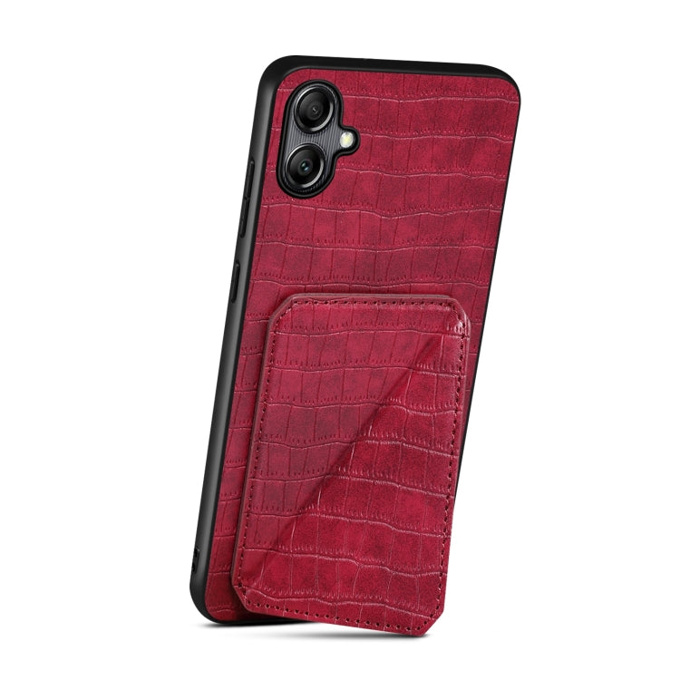 For Samsung Galaxy S24+ 5G Denior Imitation Crocodile Leather Back Phone Case with Holder(Rose Red) - Galaxy S24+ 5G Cases by Denior | Online Shopping UK | buy2fix