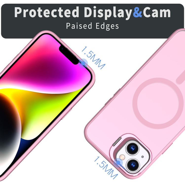 For iPhone 15 Plus Metal Invisible Camera Holder MagSafe Magnetic Phone Case(Pink) - iPhone 15 Plus Cases by buy2fix | Online Shopping UK | buy2fix
