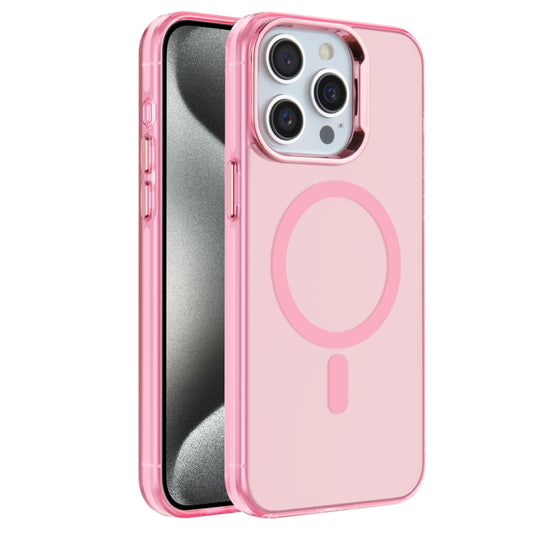 For iPhone 15 Pro Max Electroplated IMD Magsafe PC Hybrid TPU Phone Case(Pink) - iPhone 15 Pro Max Cases by buy2fix | Online Shopping UK | buy2fix