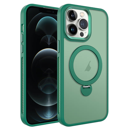 For iPhone 12 Pro Max MagSafe Magnetic Holder Breathable Phone Case(Green) - iPhone 12 Pro Max Cases by buy2fix | Online Shopping UK | buy2fix