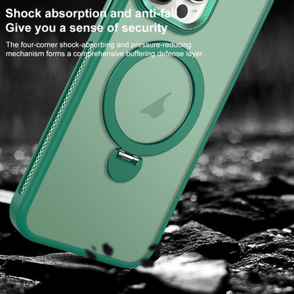 For iPhone 12 Pro Max MagSafe Magnetic Holder Breathable Phone Case(Green) - iPhone 12 Pro Max Cases by buy2fix | Online Shopping UK | buy2fix