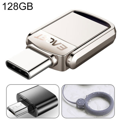 EAGET 128G USB 3.1 + USB-C Interface Metal Twister Flash U Disk, with Micro USB Adapter & Lanyard - USB Flash Drives by EAGET | Online Shopping UK | buy2fix