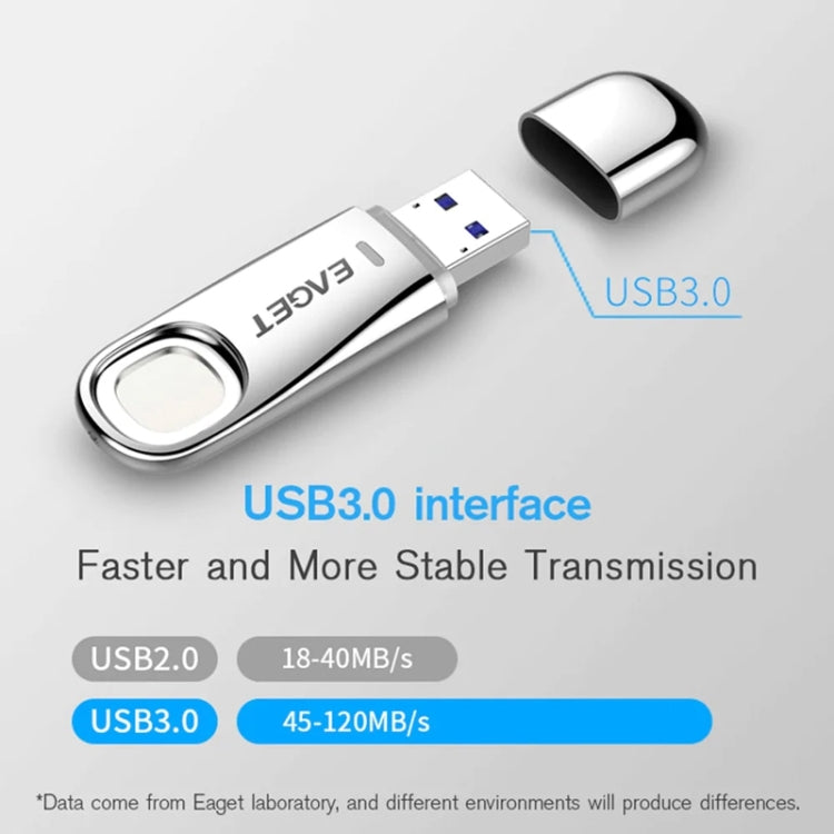 EAGET FU60 64G USB 3.0 Interface Metal Flash U Disk with Fingerprint Identification - USB Flash Drives by EAGET | Online Shopping UK | buy2fix