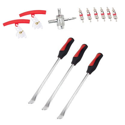 12 in 1 Car / Motorcycle Tire Repair Tool Spoon Tire Spoons Lever Tire Changing Tools with Red Tyre Protector - In Car by buy2fix | Online Shopping UK | buy2fix
