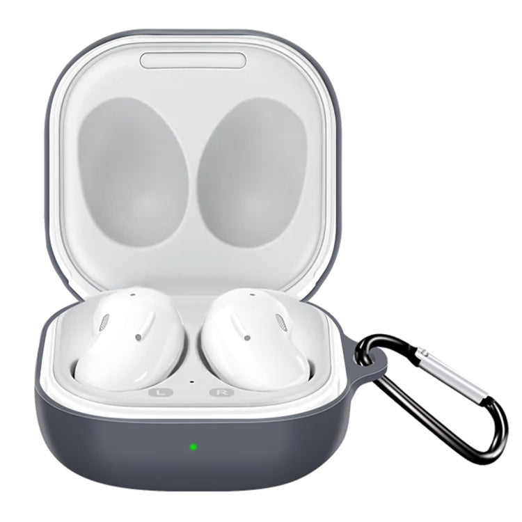 For New Samsung Galaxy Buds Live/Pro Solid Color Anti-fall Earphone Protective Case with Hook(Gray) - Samsung Earphone Case by buy2fix | Online Shopping UK | buy2fix