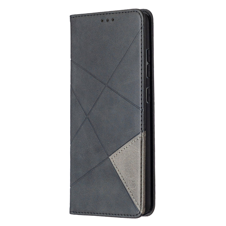 For Samsung Galaxy S20 FE 5G / S20 Lite Rhombus Texture Horizontal Flip Magnetic Leather Case with Holder & Card Slots(Black) - Samsung Accessories by buy2fix | Online Shopping UK | buy2fix