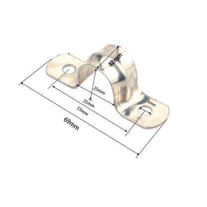 100 PCS M25 304 Stainless Steel Hole Tube Clips U-tube Clamp Connecting Ring Hose Clamp - In Car by buy2fix | Online Shopping UK | buy2fix