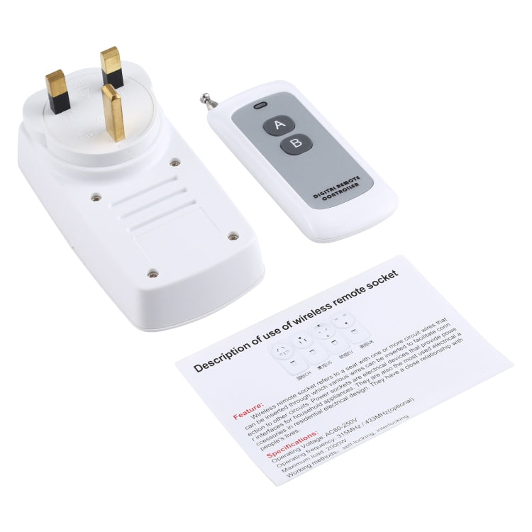 AK-DL220 220V Smart Wireless Remote Control Socket with Remote Control, Plug Type:UK Plug - Consumer Electronics by buy2fix | Online Shopping UK | buy2fix