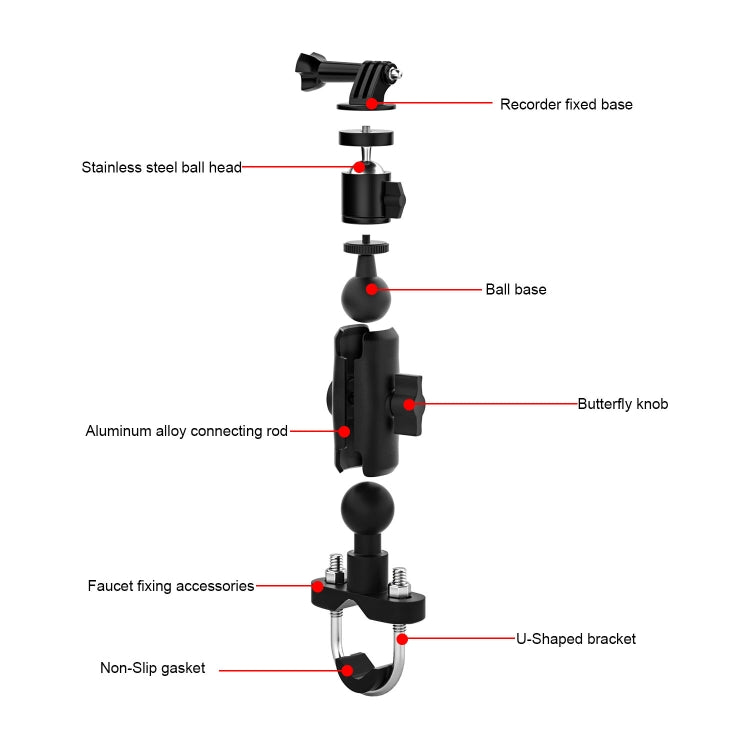 CS-1134A1 Motorcycle Bike Action Camera Recorder Mobile Phone Fixing Bracket Holder, Handlebar Version - Holder by buy2fix | Online Shopping UK | buy2fix