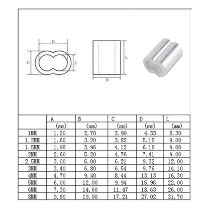 360 PCS M1 / M1.2 / M1.5 / M2 / M2.5 / M3 / M4 / M5 / M6 / M8 Wire Rope 8-shaped Aluminum Sleeve - In Car by buy2fix | Online Shopping UK | buy2fix