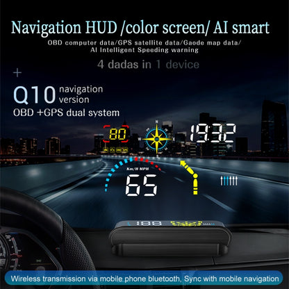 Q10 Car HUD Head-up Display GPS Speed Meter - Head Up Display System by buy2fix | Online Shopping UK | buy2fix