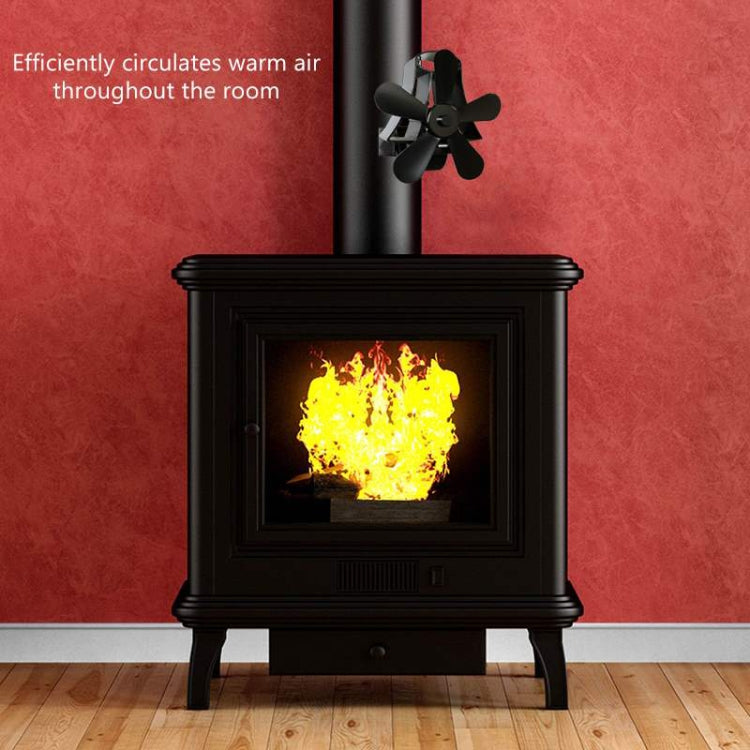 YL-106 5-Blade High Temperature Aluminum Heat Powered Fireplace Stove Fan(Black) - Consumer Electronics by buy2fix | Online Shopping UK | buy2fix