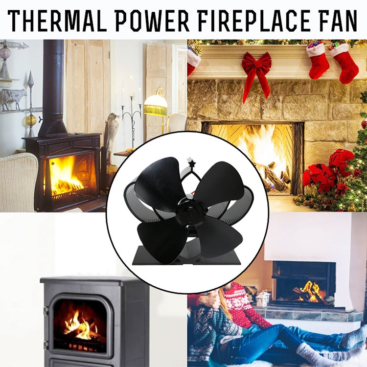 YL201 4-Blade High Temperature Metal Heat Powered Fireplace Stove Fan (Bronze) - Consumer Electronics by buy2fix | Online Shopping UK | buy2fix