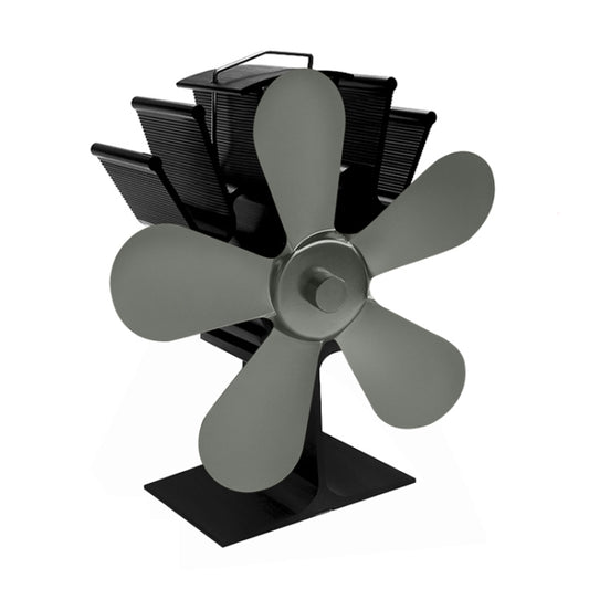 YL602 5-Blade High Temperature Metal Heat Powered Fireplace Stove Fan (Grey) - Consumer Electronics by buy2fix | Online Shopping UK | buy2fix
