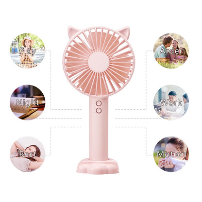 N10 Multi-function Handheld Desktop Holder Electric Fan, with 3 Speed Control (Red) - Consumer Electronics by buy2fix | Online Shopping UK | buy2fix