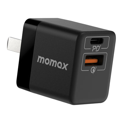 MOMAX UM36 PD 20W USB-C / Type-C + USB Fast Charger Power Adapter, CN Plug(Black) - USB Charger by MOMAX | Online Shopping UK | buy2fix