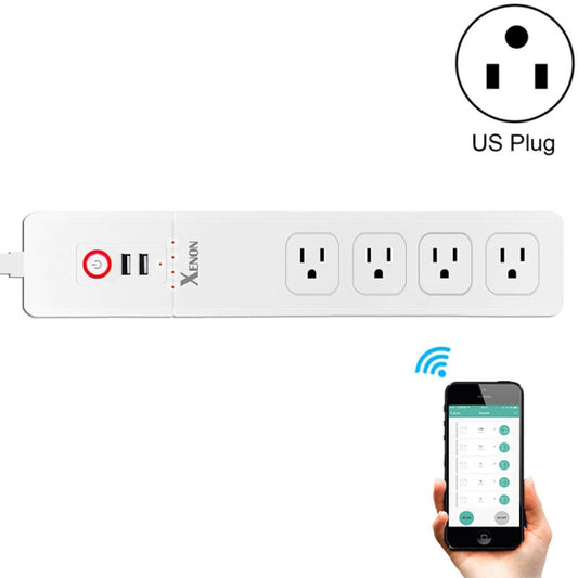 2 x USB Ports + 4 x US Plug Jack WiFi Remote Control Smart Power Socket Works with Alexa & Google Home, Cable Length: 1.5m, AC 110-240V, US Plug - Consumer Electronics by buy2fix | Online Shopping UK | buy2fix