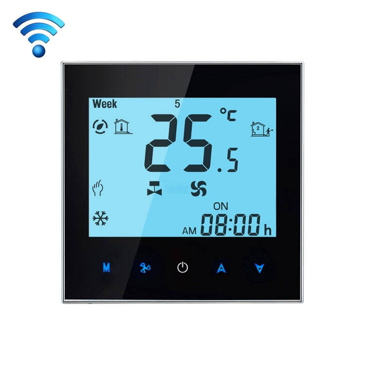 LCD Display Air Conditioning 2-Pipe Programmable Room Thermostat for Fan Coil Unit, Supports Wifi(Black) - Consumer Electronics by buy2fix | Online Shopping UK | buy2fix