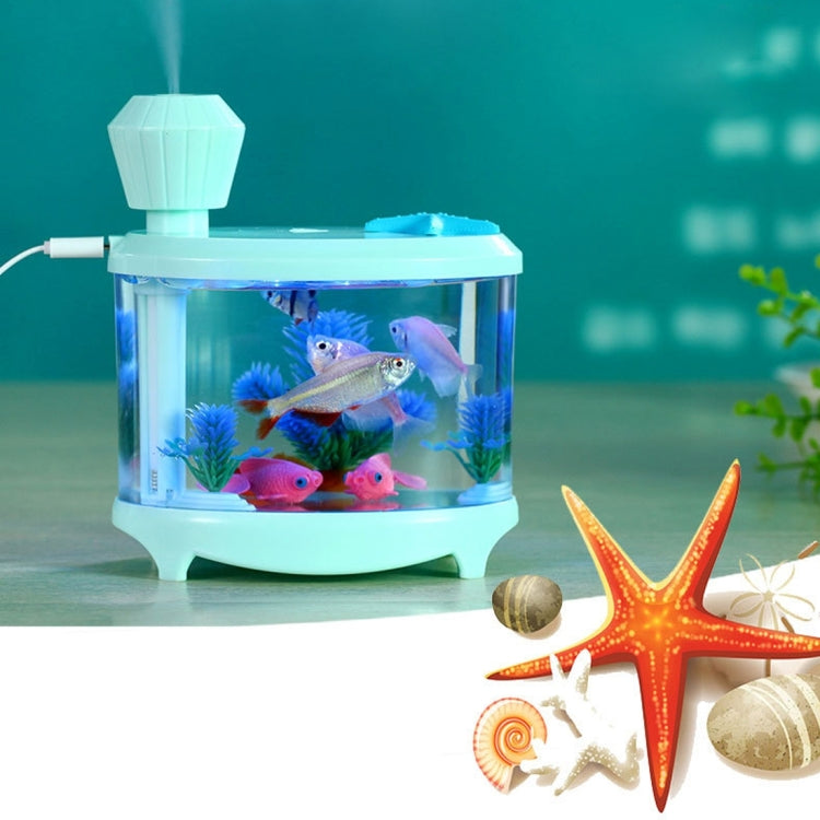460ML Fish Tank Style Ultrasonic Aromatherapy Air Purifier Humidifier USB Atomizer with LED Night Light(Blue) - Home & Garden by buy2fix | Online Shopping UK | buy2fix