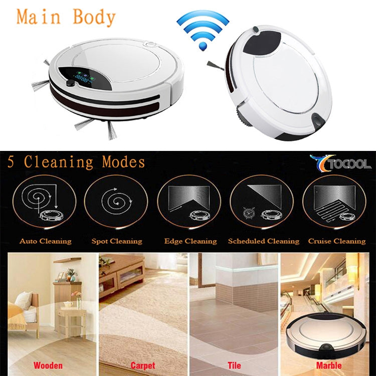 TOCOOL TC-450 Smart Vacuum Cleaner Touch Display Household Sweeping Cleaning Robot with Remote Control(Gold) - Consumer Electronics by TOCOOL | Online Shopping UK | buy2fix