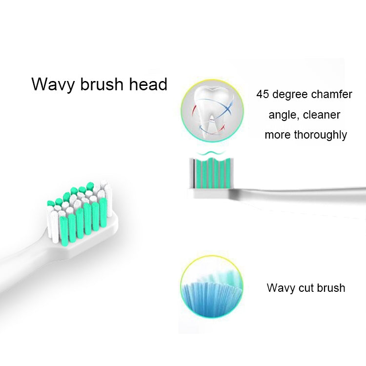 USB Wireless Charge Sonic Electric Toothbrush Adult Oral Hygiene Rechargeable Ultrasonic Tooth Brush with 4 Brush Heads (Green) - Toothbrushes by buy2fix | Online Shopping UK | buy2fix