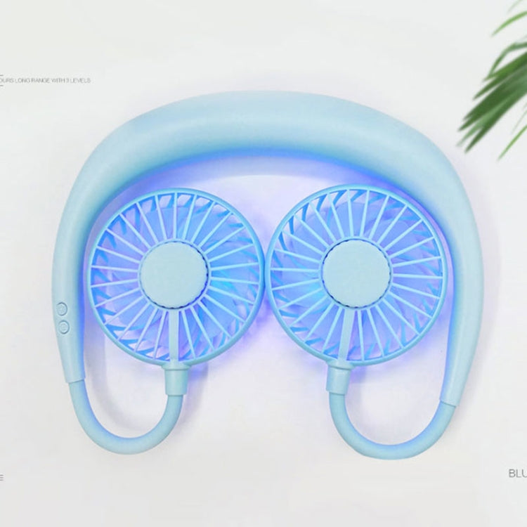 Creative Mini Hanging Neck Type Fan Outdoor LED Fan (Blue) - Consumer Electronics by buy2fix | Online Shopping UK | buy2fix