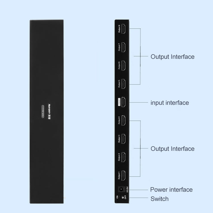 Measy SPH108 1 to 8 4K HDMI 1080P Switch Simultaneous Display Spliter, US Plug - Switch by Measy | Online Shopping UK | buy2fix