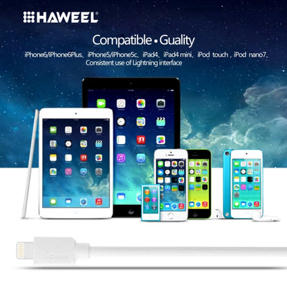 HAWEEL 2m High Speed 8 Pin to USB Sync and Charging Cable for iPhone, iPad(White) - Normal Style Cable by buy2fix | Online Shopping UK | buy2fix