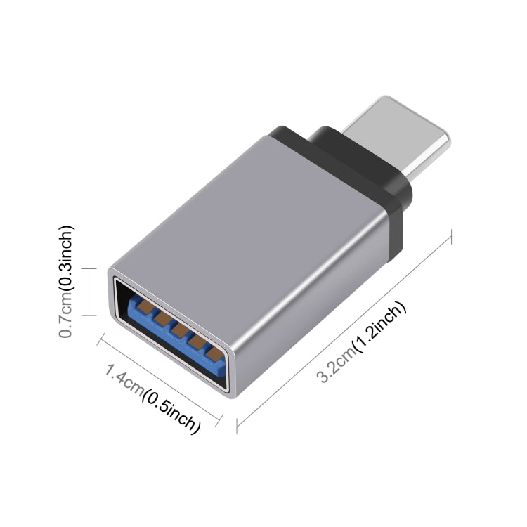 HAWEEL USB-C / Type-C Male to USB 3.0 Female OTG Data Transmission Adapter(Grey) -  by buy2fix | Online Shopping UK | buy2fix