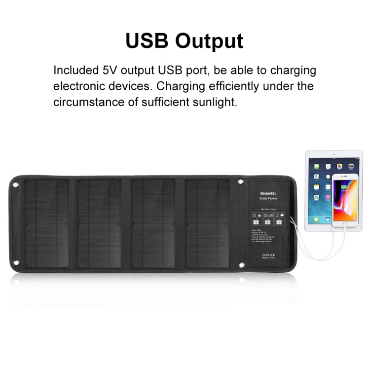 HAWEEL 28W Foldable Solar Panel Charger with 5V 3A Max Dual USB Ports - Charger by HAWEEL | Online Shopping UK | buy2fix