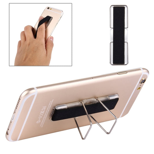 2 in 1 Adjustable Universal Mini Adhesive Holder Stand + Slim Finger Grip, Size: 7.3 x 2.2 x 0.3 cm(Black) - Ring Holder by buy2fix | Online Shopping UK | buy2fix