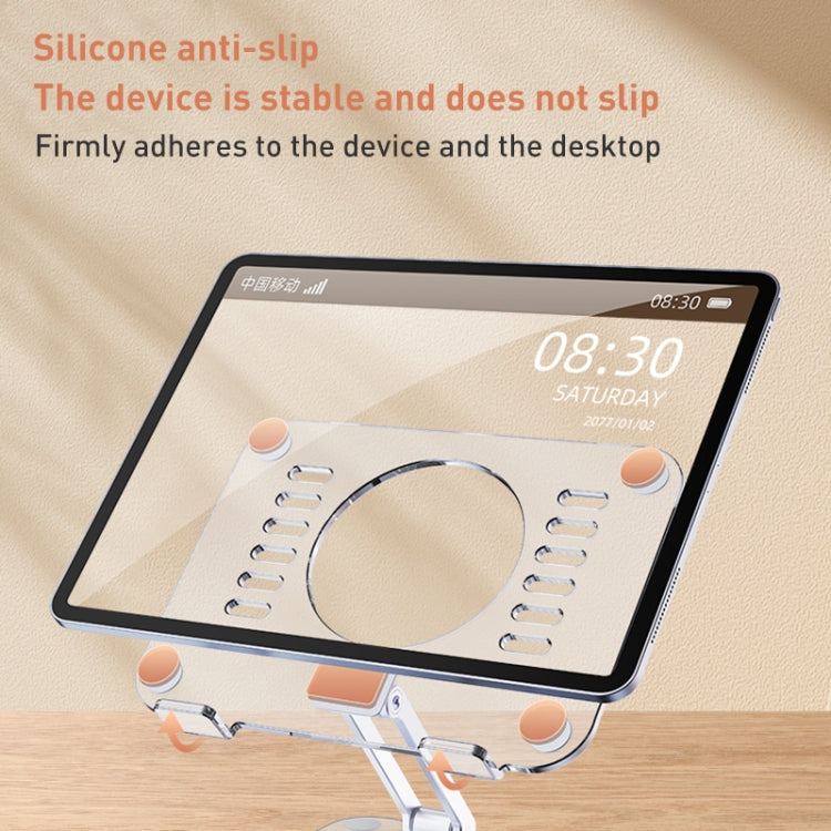 R-JUST T632 Acrylic 360 Degree Rotating Desktop Tablet Stand (Transparent) - Desktop Holder by R-JUST | Online Shopping UK | buy2fix